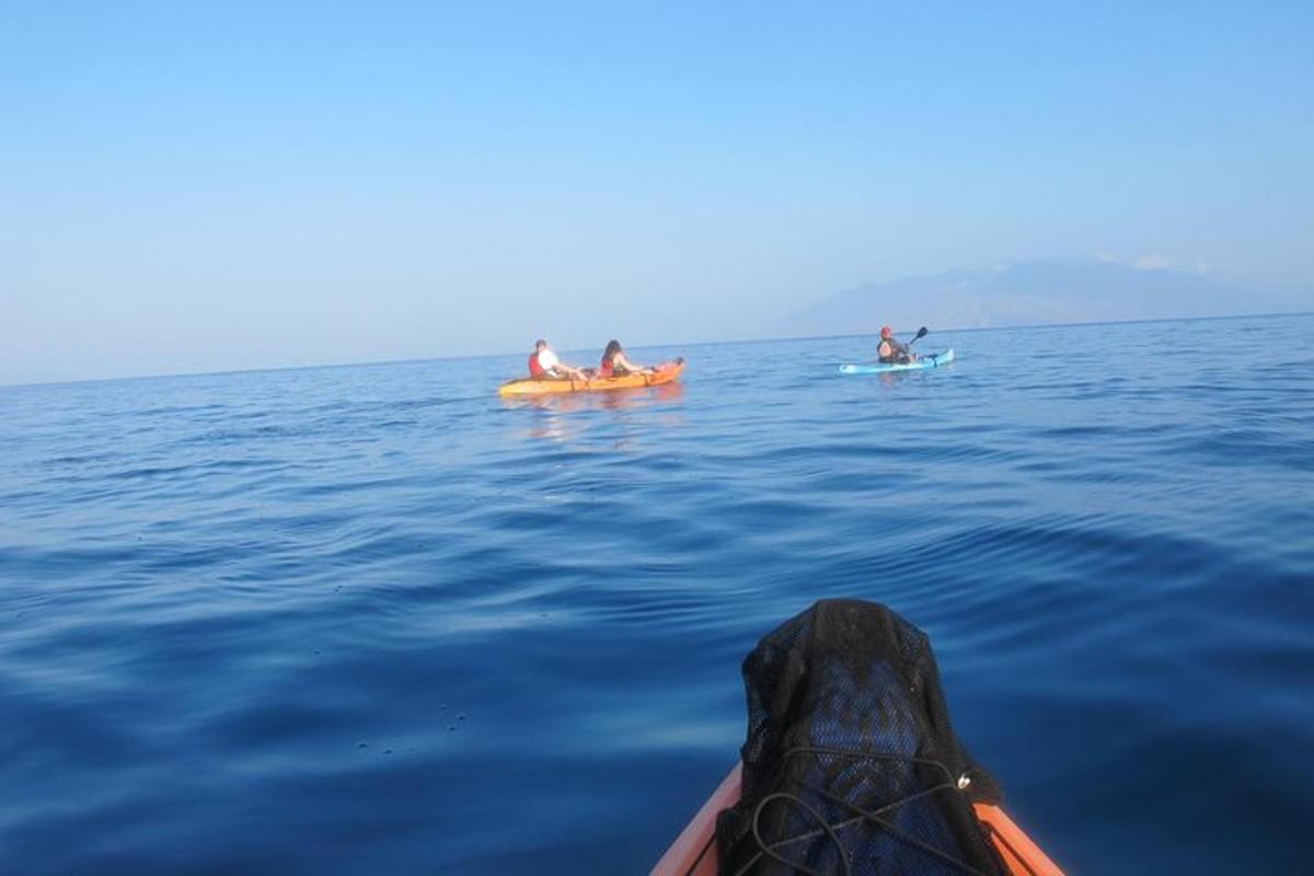un gruppo di persone in kayak in acqua