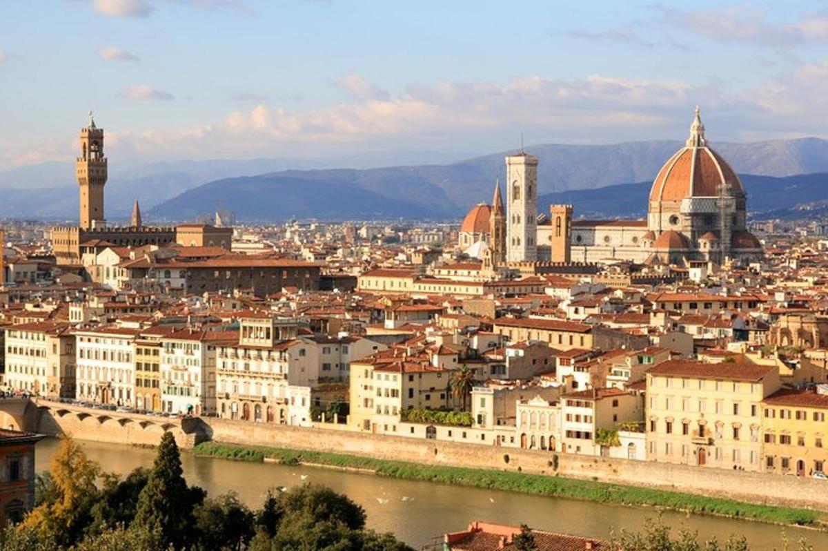 a view of a city with a river and buildings