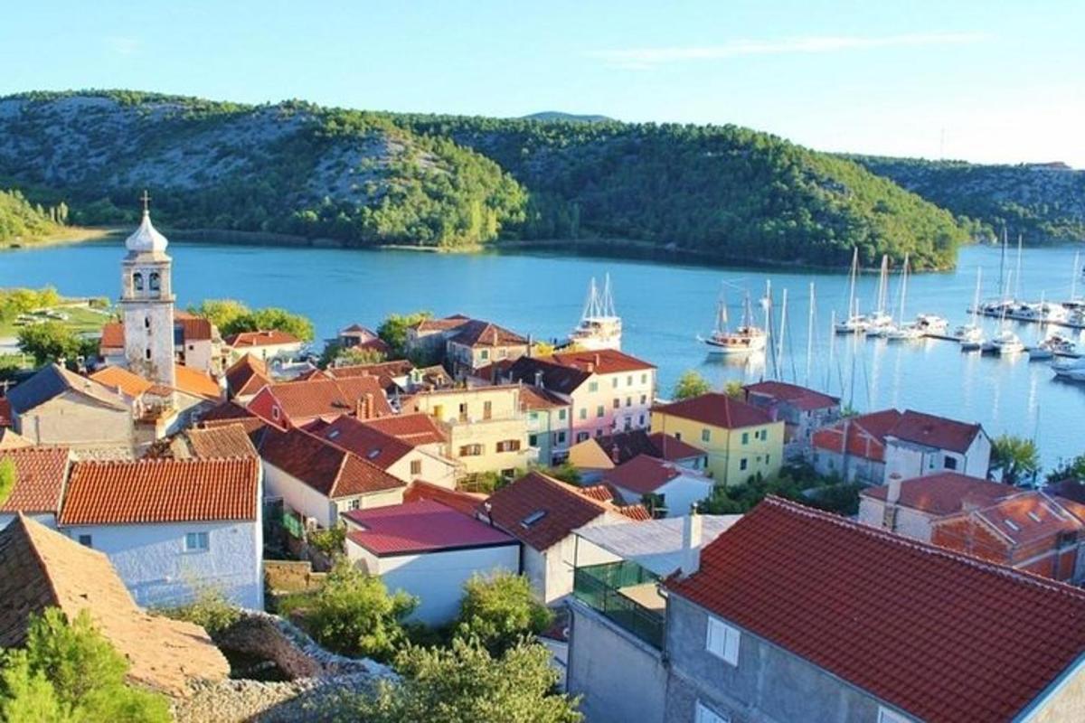 a town with a harbor and boats in the water