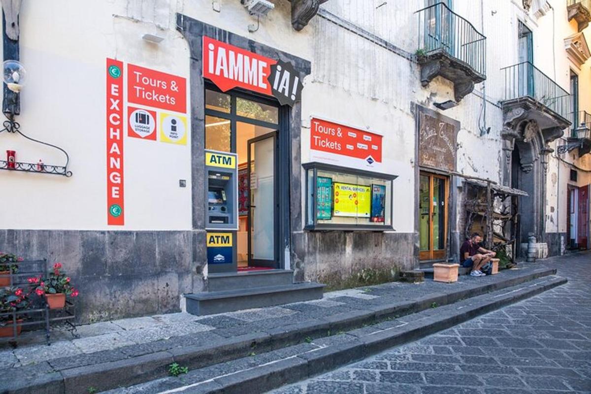 a street with signs on the side of a building