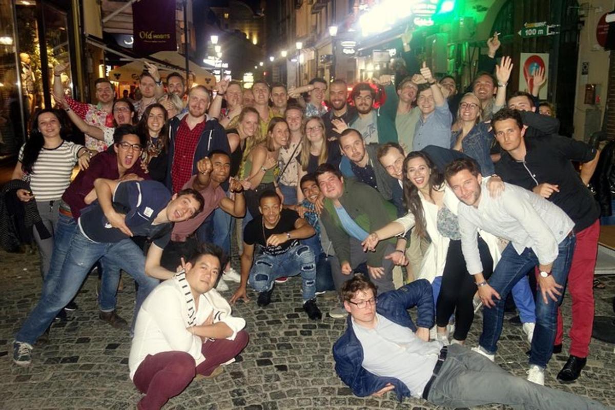 a large group of people posing for a picture