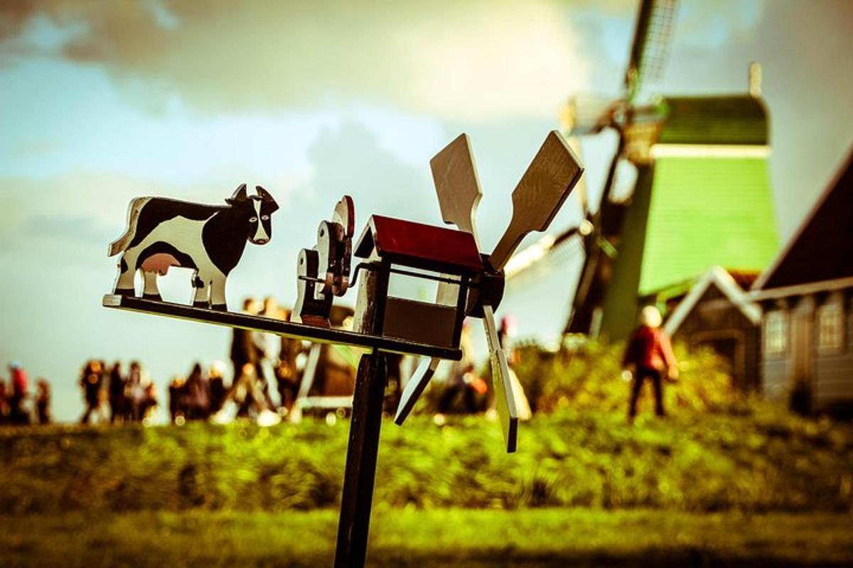 a camera with a cow on top of a field