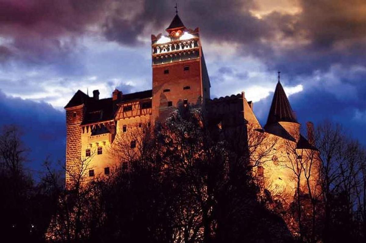 a large castle with a tower on top of it