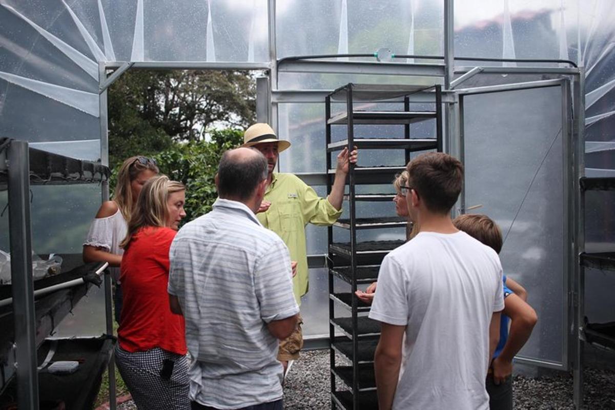 a group of people standing outside of a trailer
