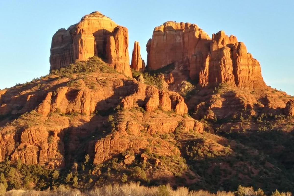 a view of a rocky mountain in the desert