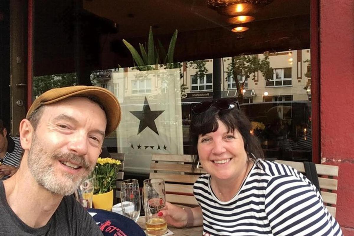 a man and a woman sitting at a table