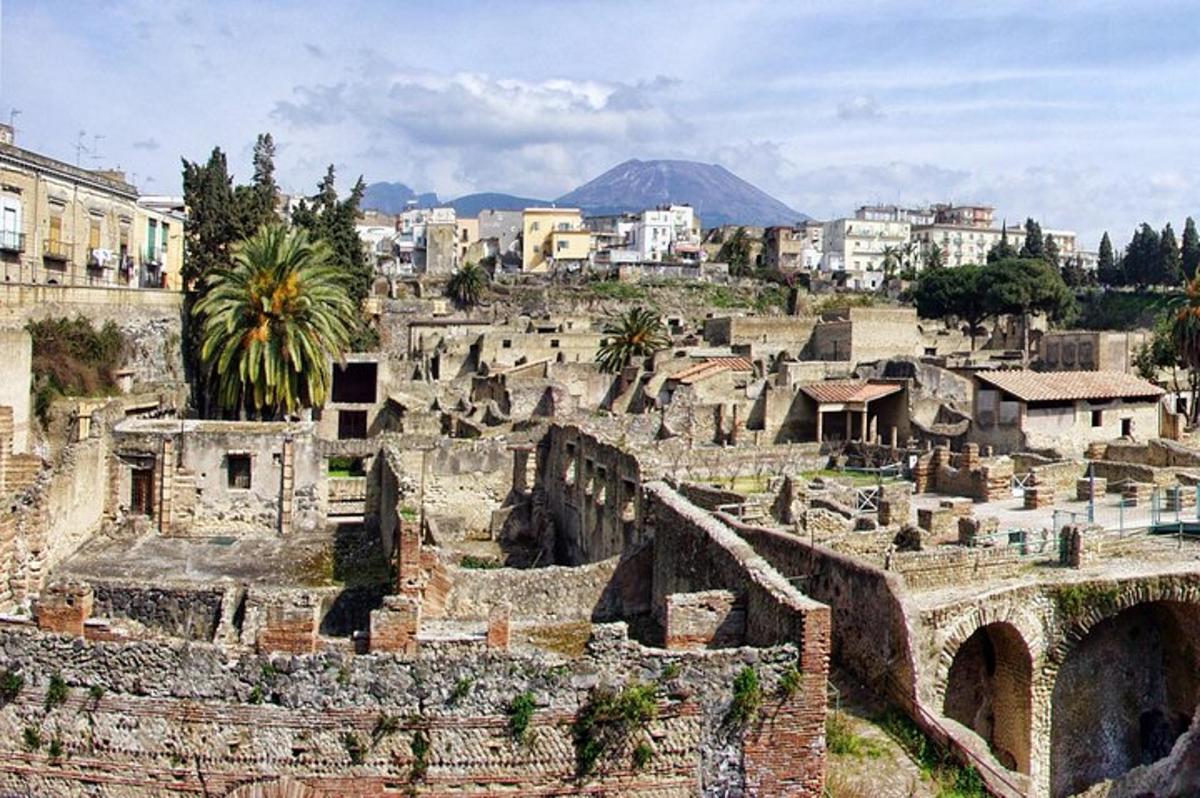 una ciutat antiga amb edificis i una muntanya al fons