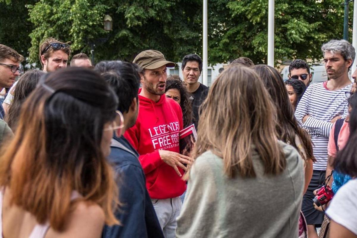 a man standing in a crowd of people