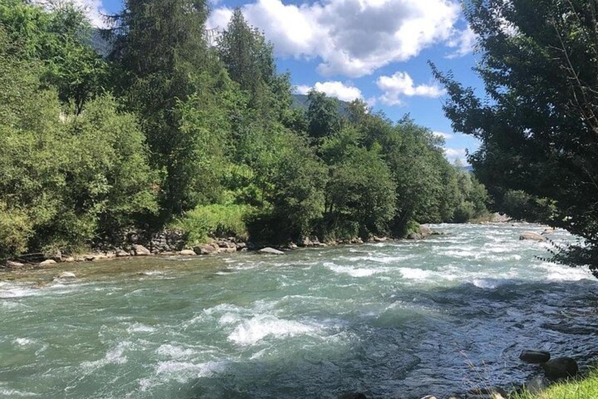 a river with rapids on the side of it