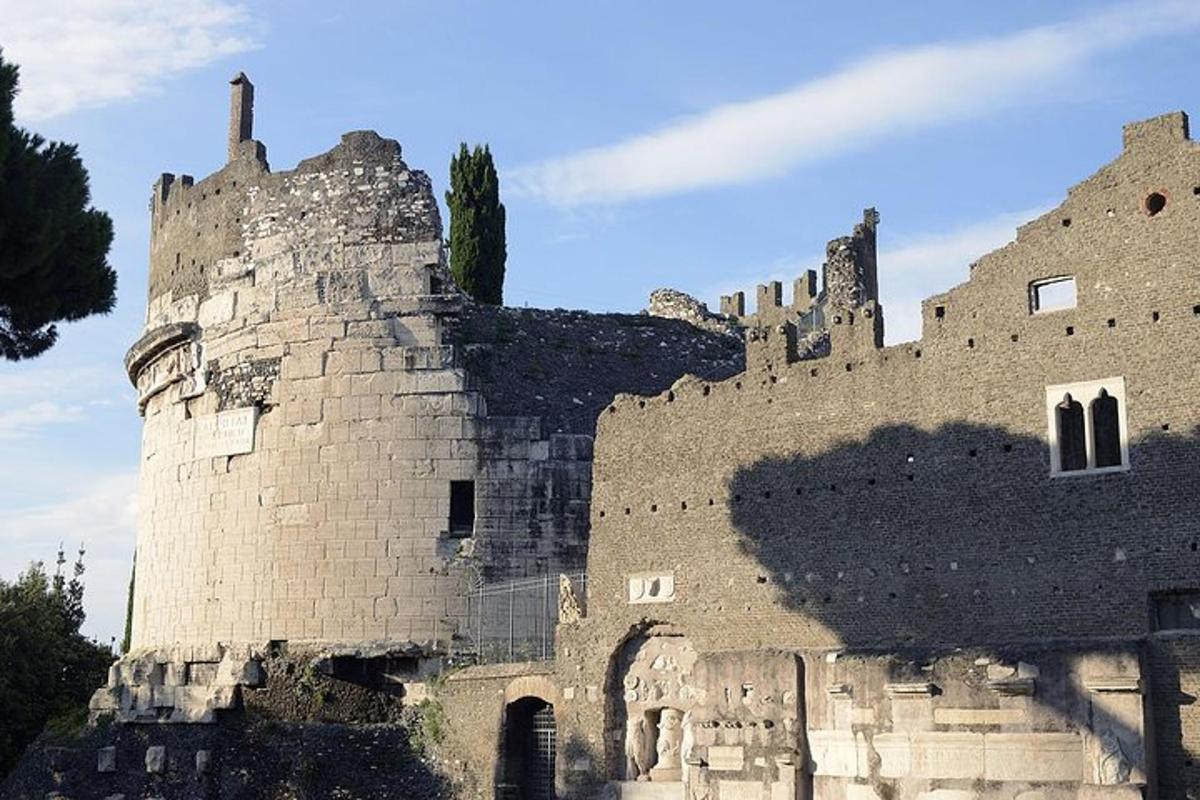 an old castle with a shadow on the side of it