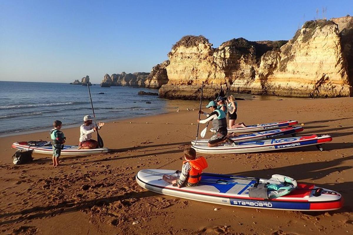 un gruppo di persone su una spiaggia con i kayak