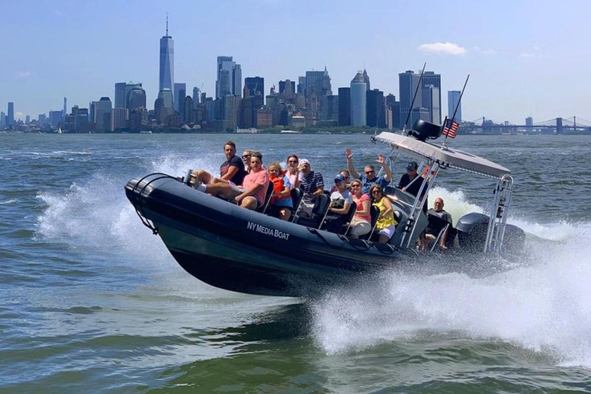 a group of people on a boat in the water