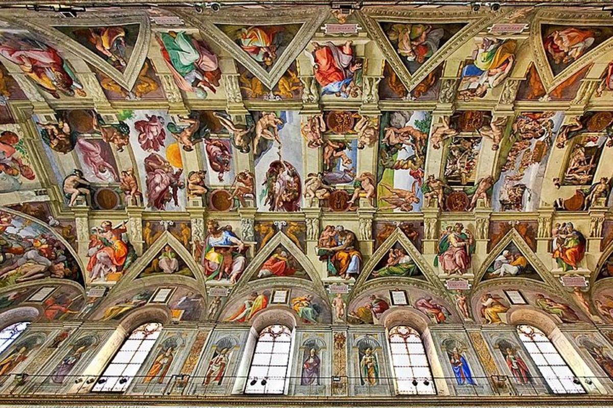 a large room with paintings on the ceilings of a church