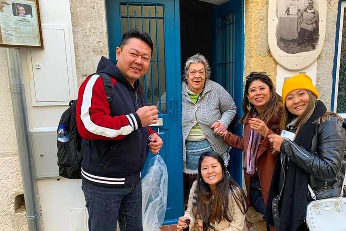 a group of people standing in front of a door