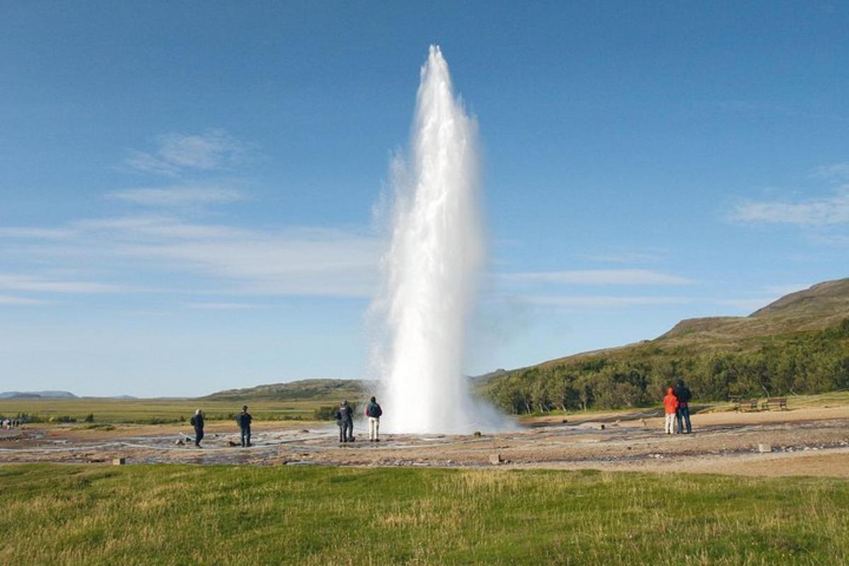 una fontana d'acqua in mezzo a un campo
