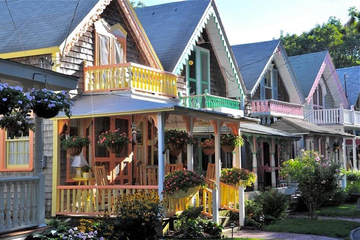 a row of houses with balconies and flowers
