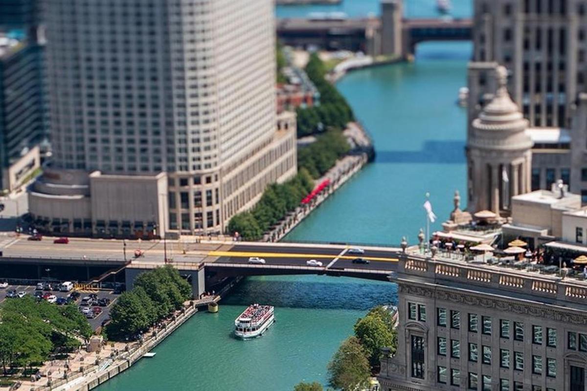 a view of a river in a city with a bridge