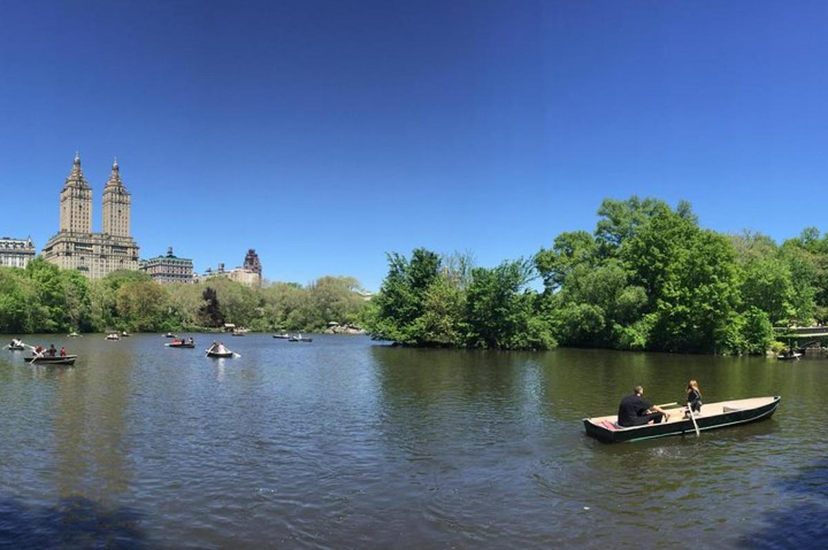 a group of people in boats on a river