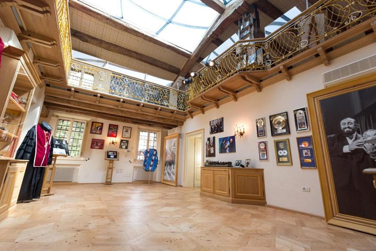 a large room with a skylight in a building