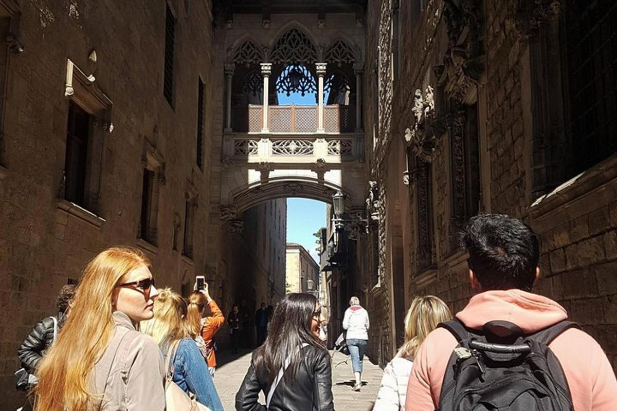 a group of people walking down a street