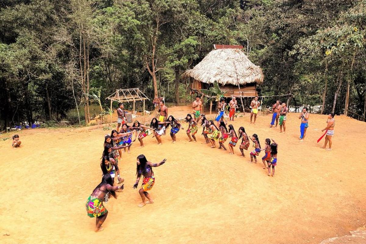 un gruppo di bambini sta ballando in un campo