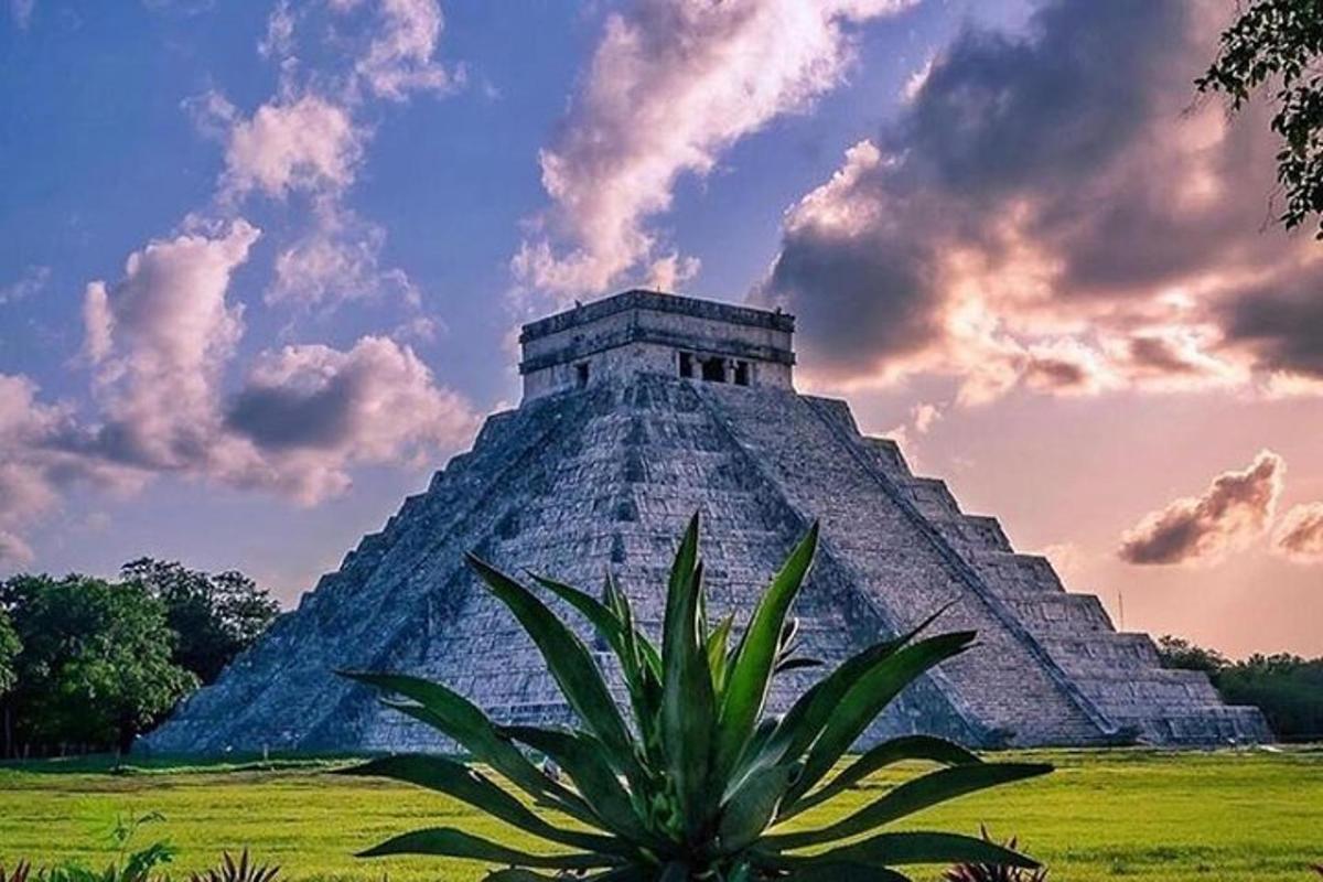 pyramida s palmou před ní
