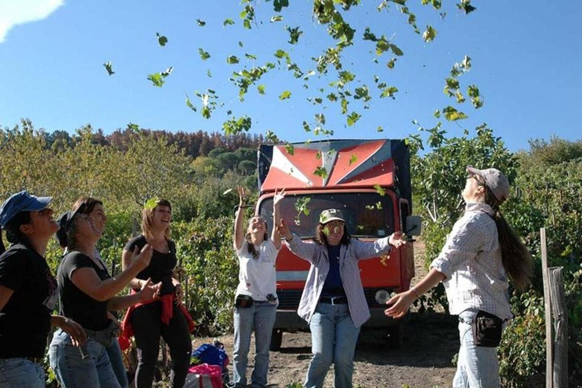 un gruppo di persone in piedi davanti a un furgone
