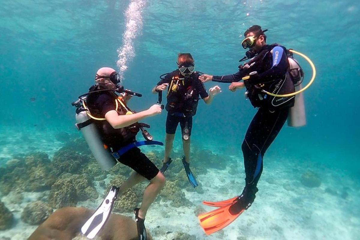 un gruppo di tre persone in acqua