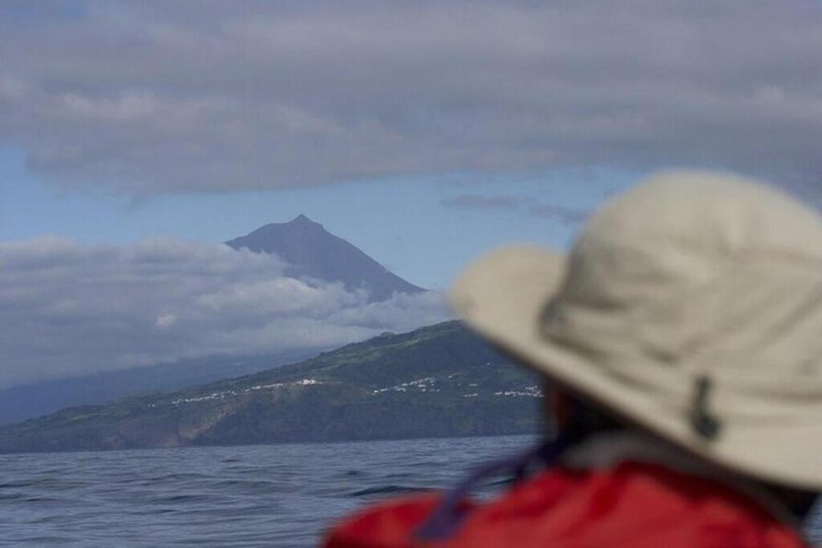戴着帽子望着山的人