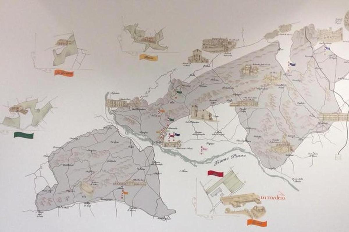 a wall mural of a map of the world