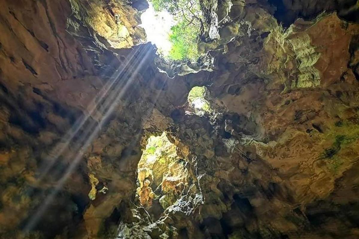 an overhead view of the ceiling of a cave
