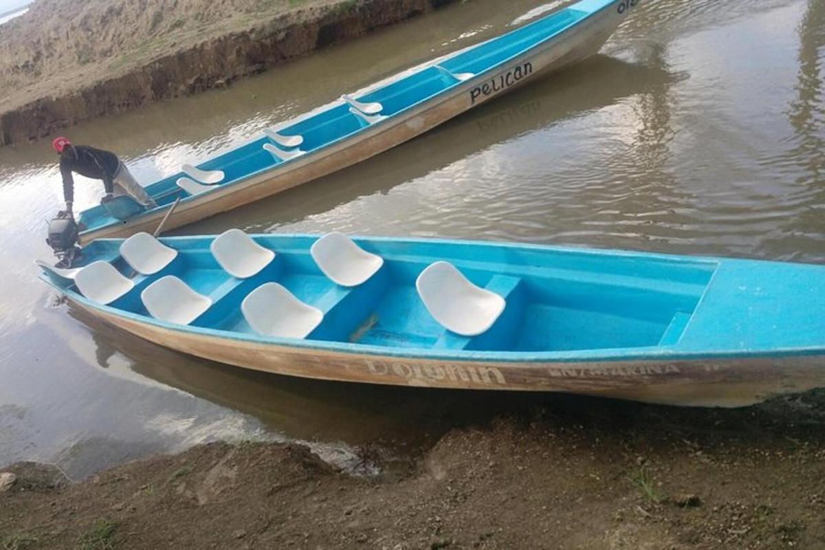 Dos barcos azules y blancos en el agua