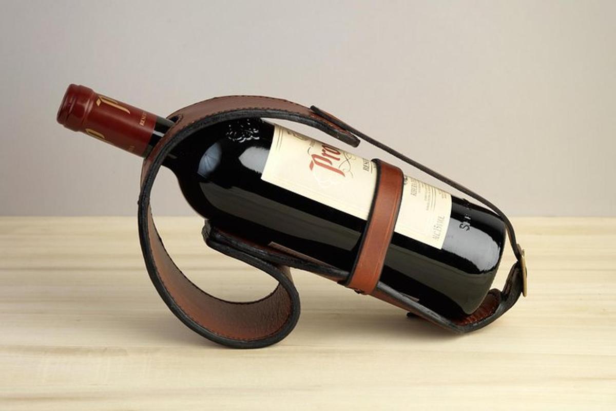una bottiglia di vino dentro una borsa