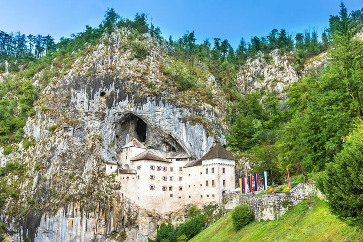 a castle built into the side of a mountain