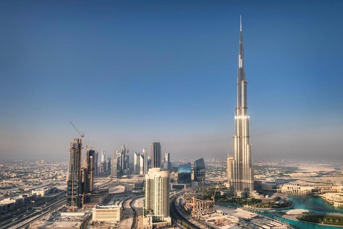 an aerial view of a city with the tallest building