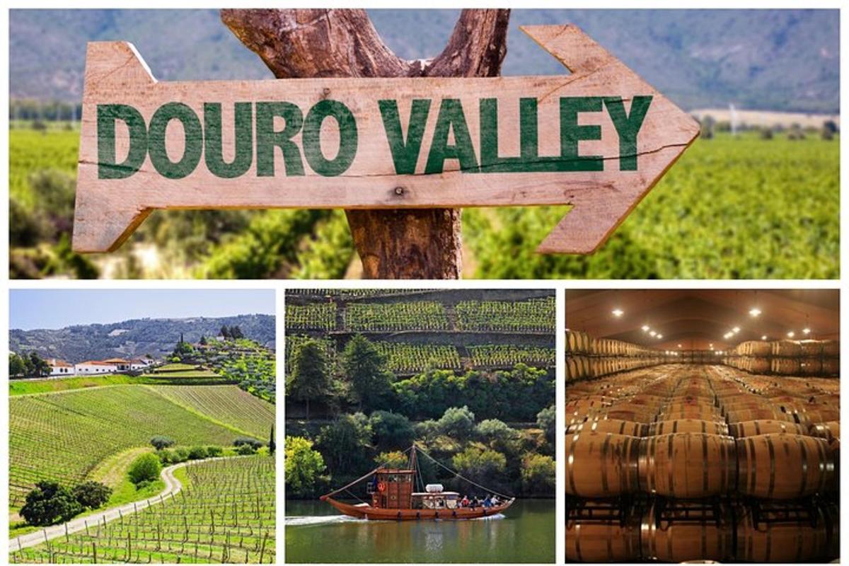 koláž z fotografií se značkou údolí Douro