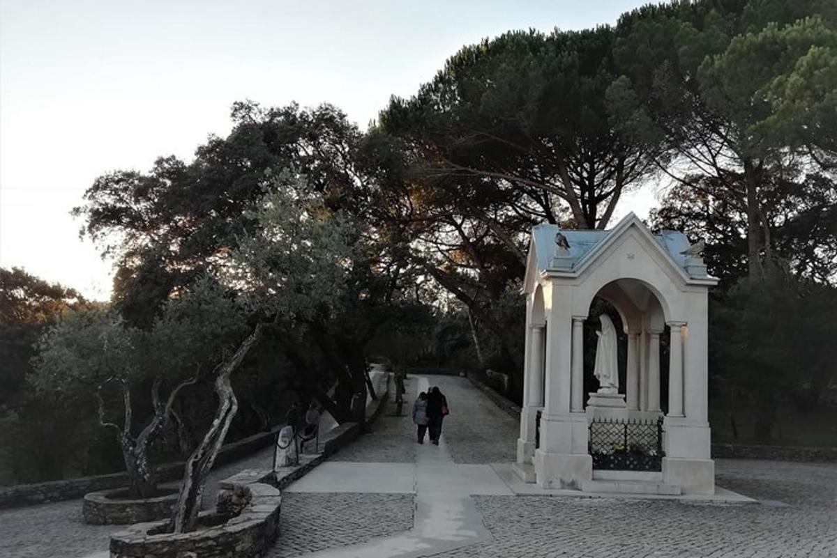 un paio di persone che camminano lungo un sentiero in un parco