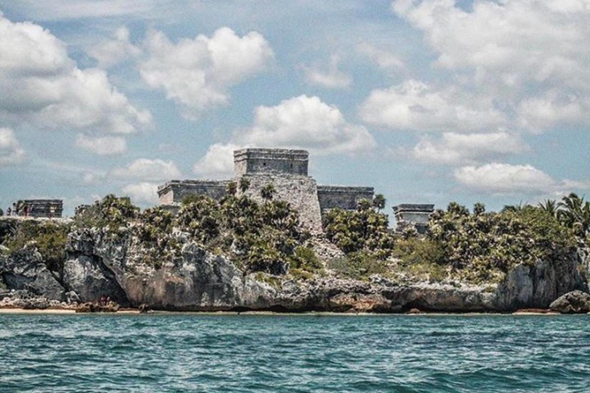 a building on an island in the water