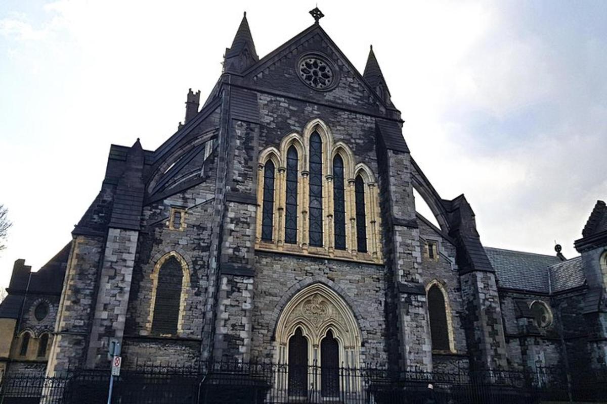 a church with a clock on the front of it