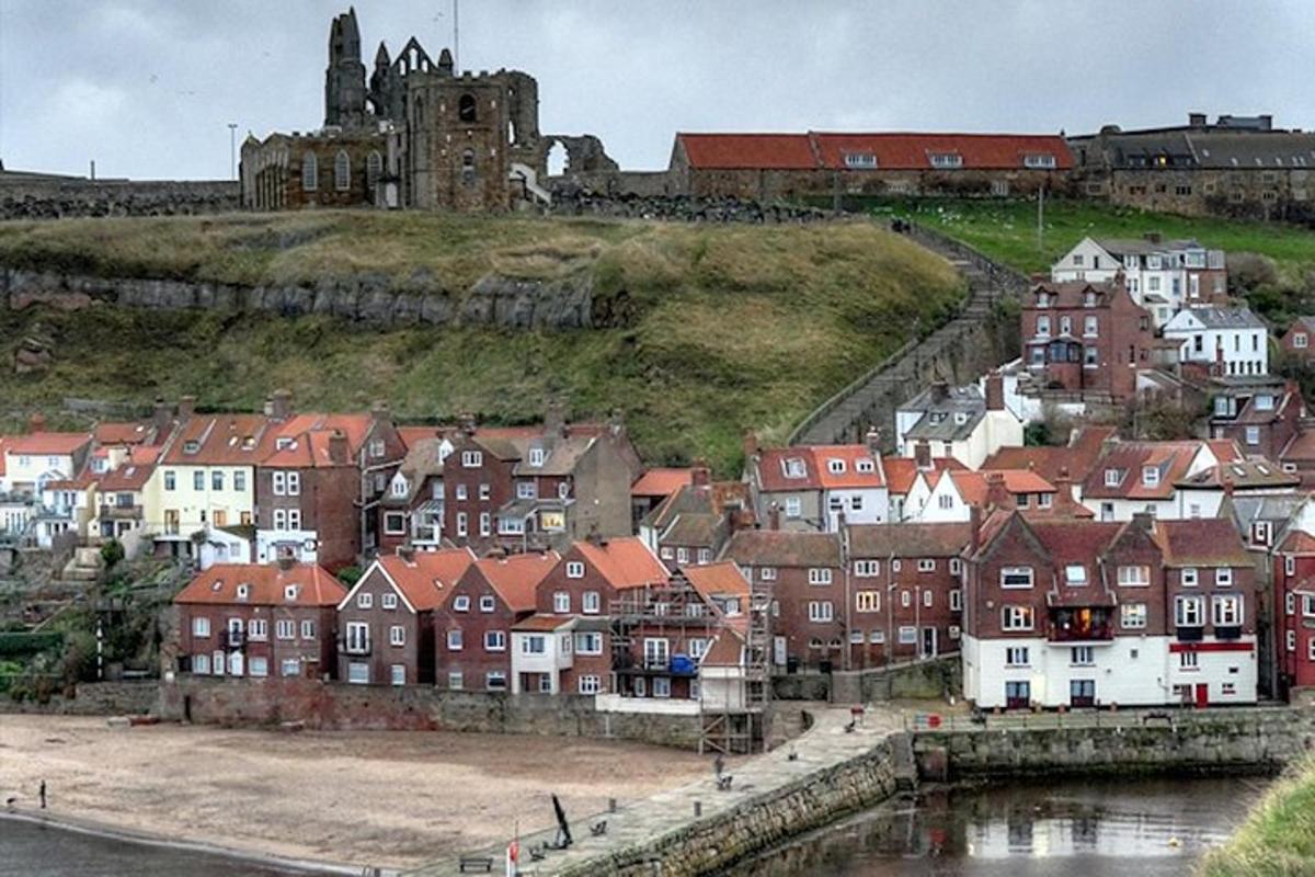a town with a castle on top of a hill