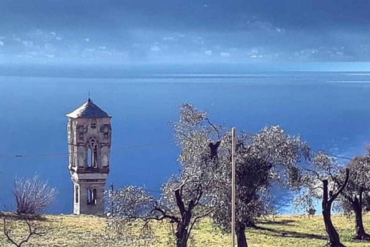 une tour d'horloge au sommet d'une colline avec des arbres