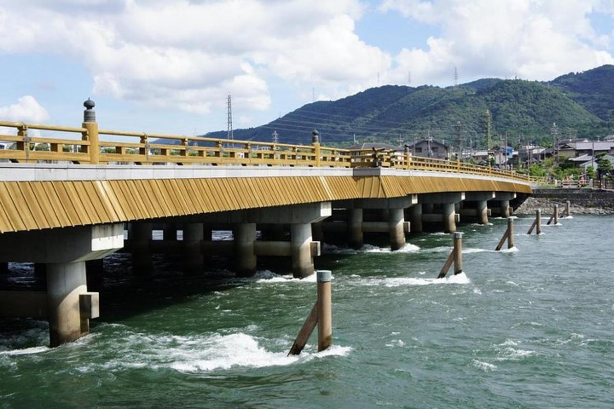 a bridge over a body of water with waves