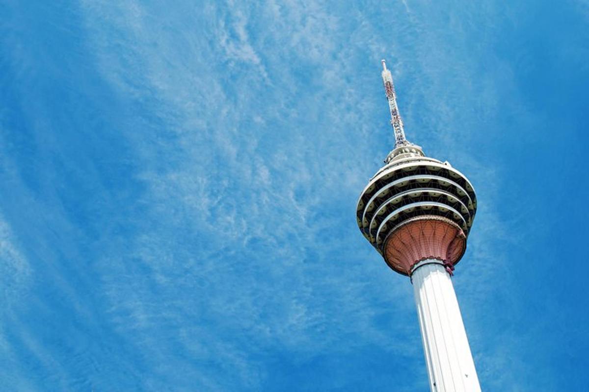 a view of the top of a tv tower