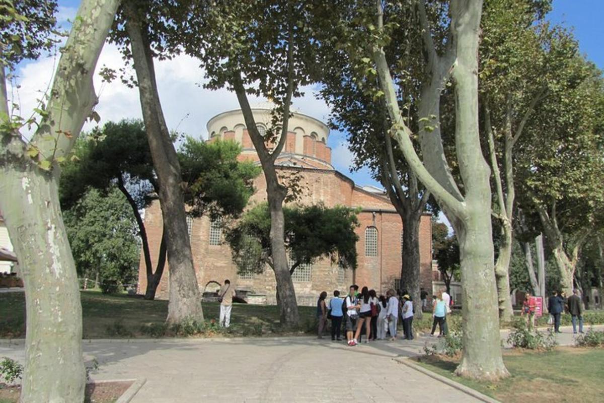a group of people standing in front of a building