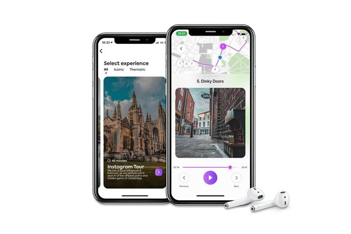 slika dveh iPhonov z aplikacijo Google Zemljevidi