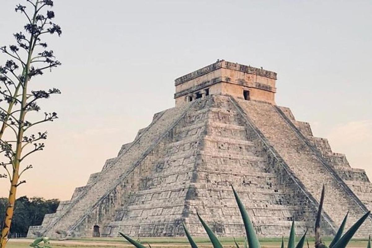 a pyramid at the mayan pyramids