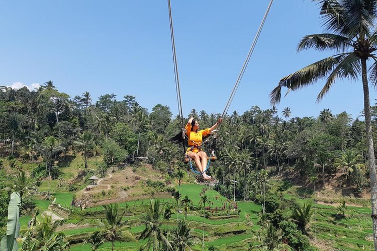 muž na zip line v džungli