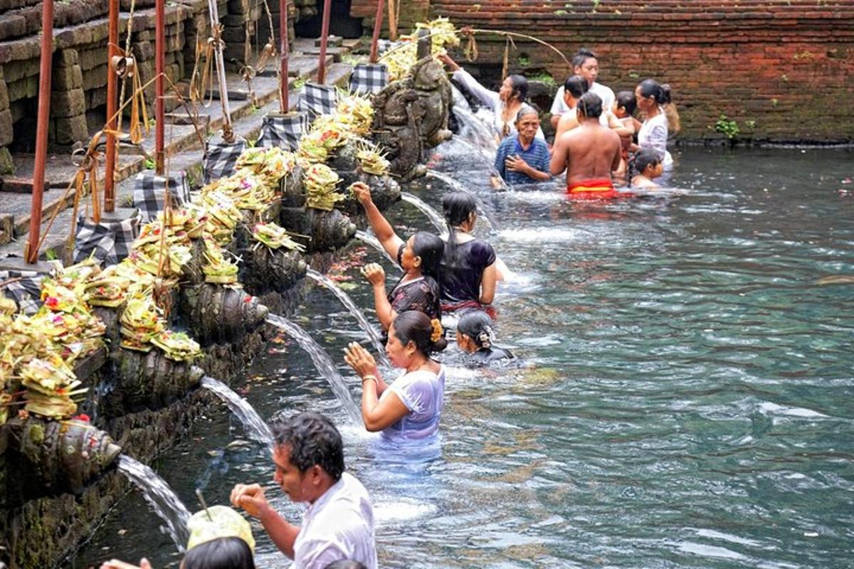 水中で泳いでいる人々のグループ