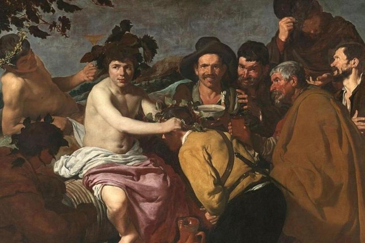 a painting of a group of people in a painting