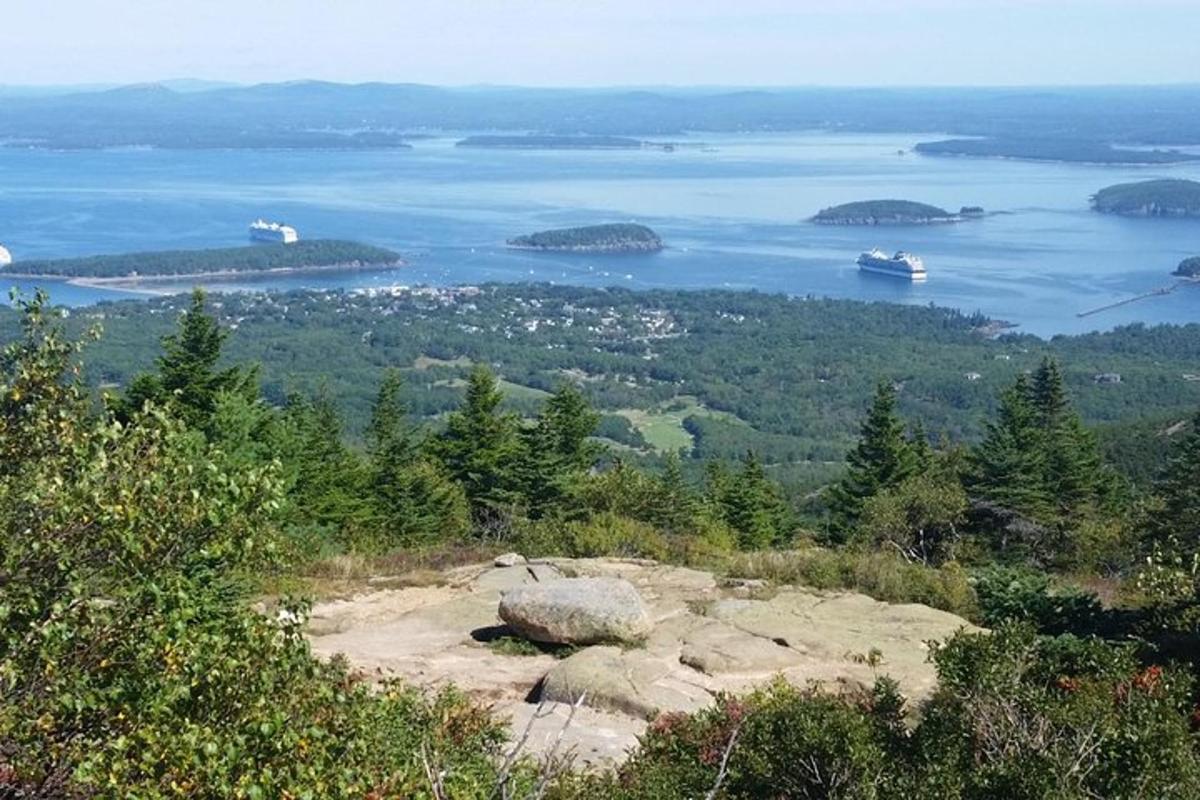 a view of a body of water with boats in it